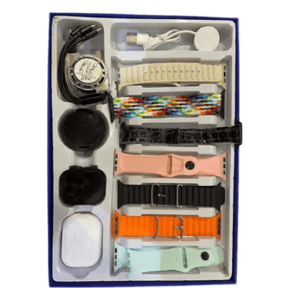 Pack Ultime Smartwatch D93 Ultra 3 – Écran Géant 2.3" + 7 Bracelets + Écouteurs Pro + Enceinte Bluetooth 🔊🔥