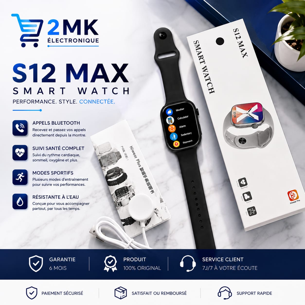 Montre Connectée SMART WATCH Série 12 MAX