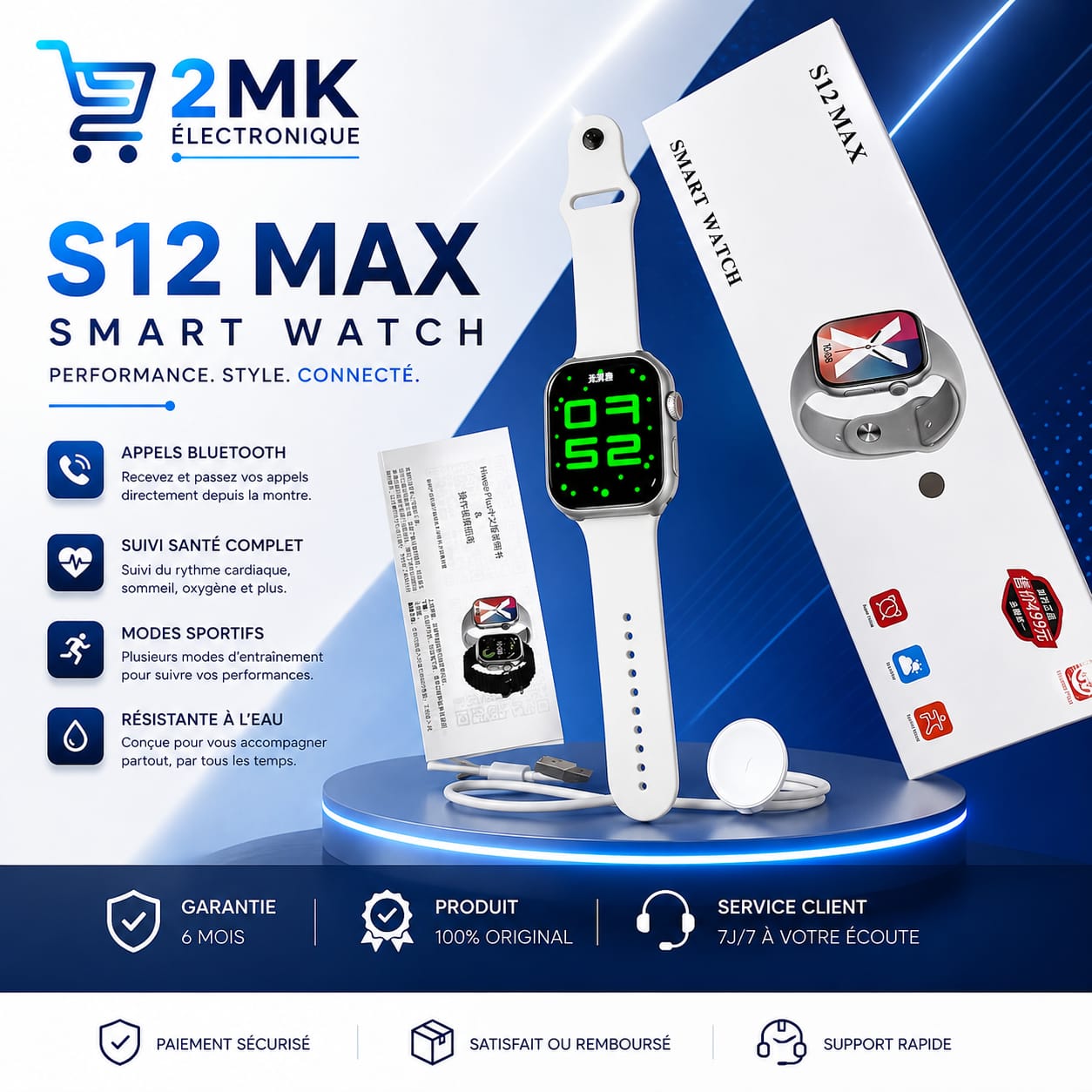 Montre Connectée SMART WATCH Série 12 MAX